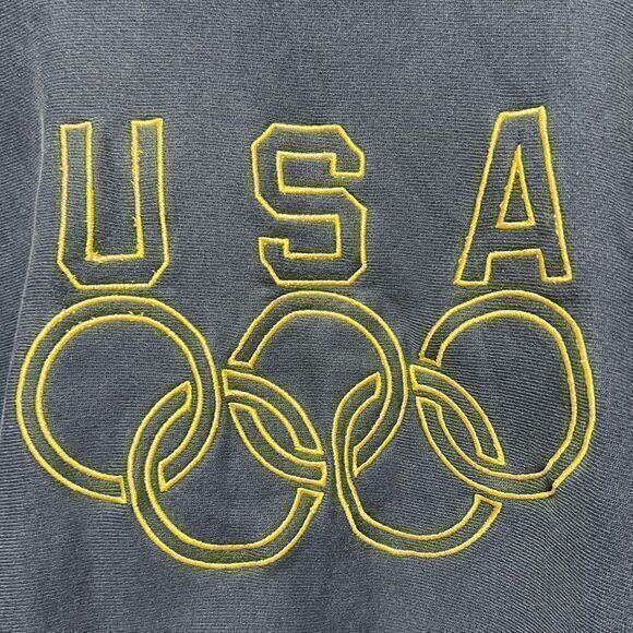 Vintage Champion Reverse Weave USA Olympics Pullover Sweatshirt Navy Blue XL - Picture 3 of 6